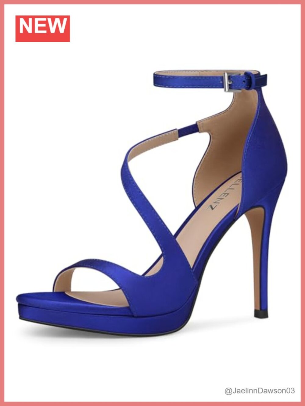 Stiletto Heels for Women 4.3 Inch Platform PU High Heels with Ankle Strap